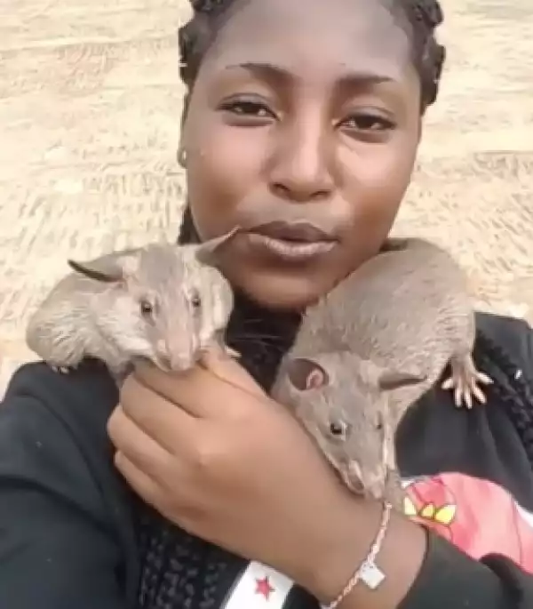 TF is this? Nigerian lady shows off her rodent 